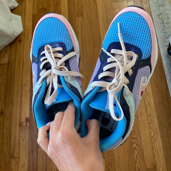 Champion Womens Shoes Blue Pink Violet Retro 93 Eighteen Size 7W SP Color Block - Picture 4 of 6